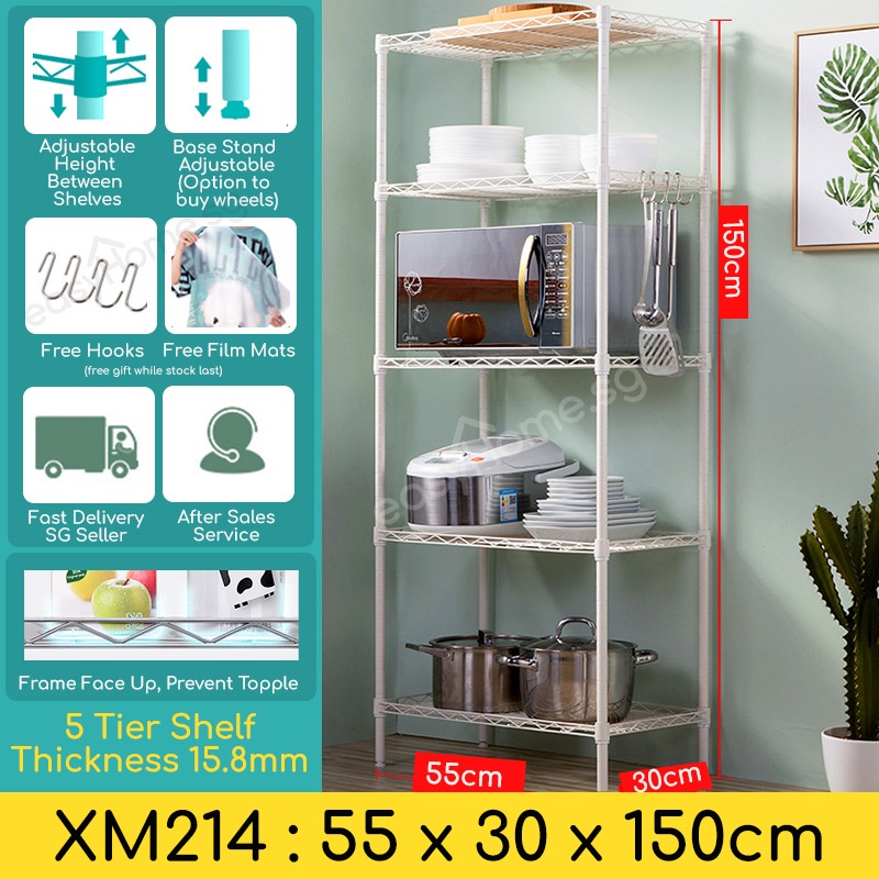 Easyhome.sg Storage Shelves XM214 kitchen rack microwave oven shelving