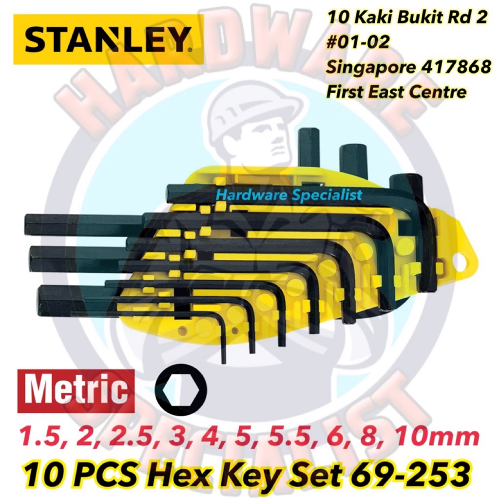 Stanley Allen Hex Key Set 69-251/69-253/ 69-254 / 69-256/69-257 (Metric ...