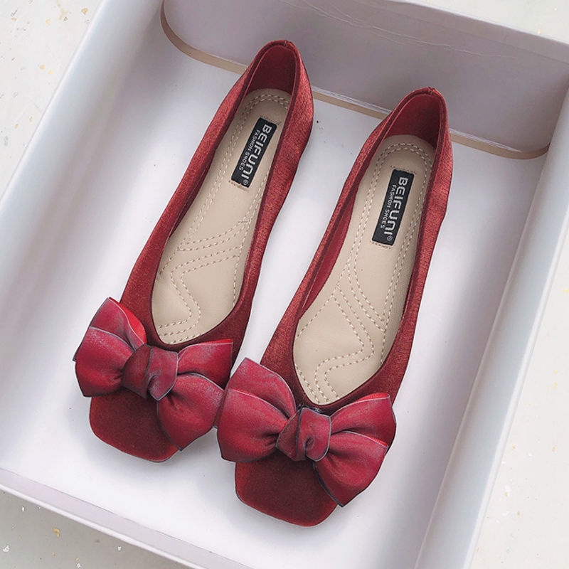 Red shoes hot sale flats womens