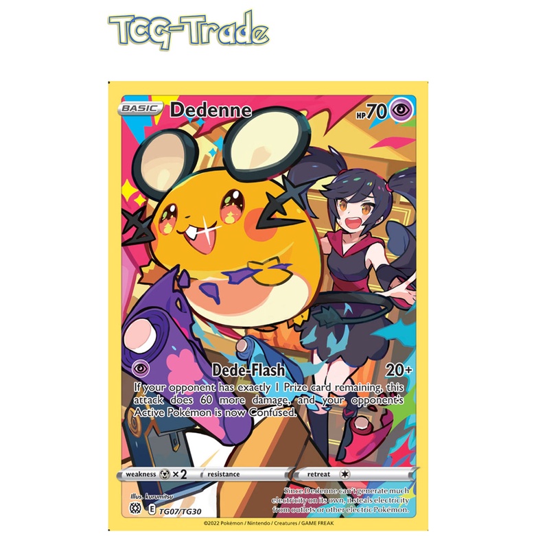 pokemon tcg brilliant stars single cards tg07 tg30 dedenne card TG07/TG30 - - Trainer Gallery variation to centering Pokmon Card of the Day!