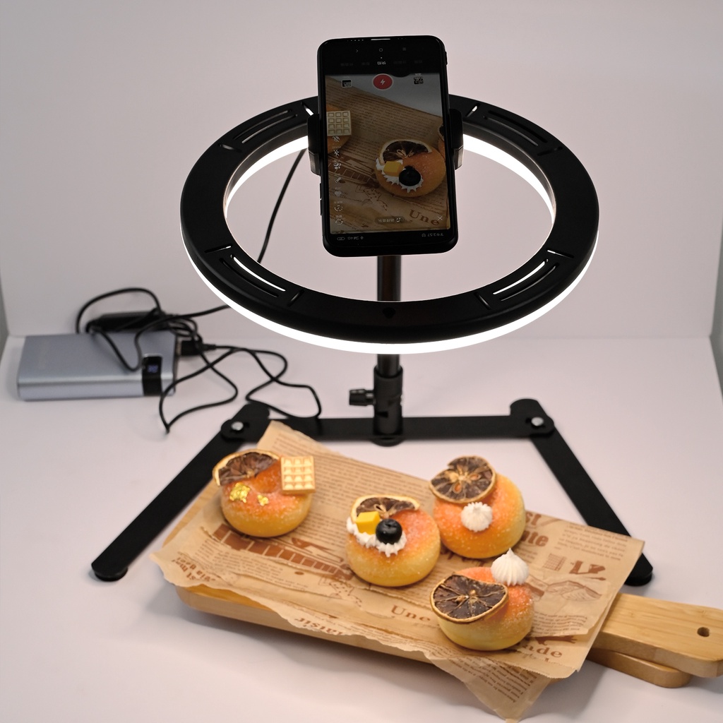 Selens Overhead Food Photography Table Stand with 26cm Ring Light For ...