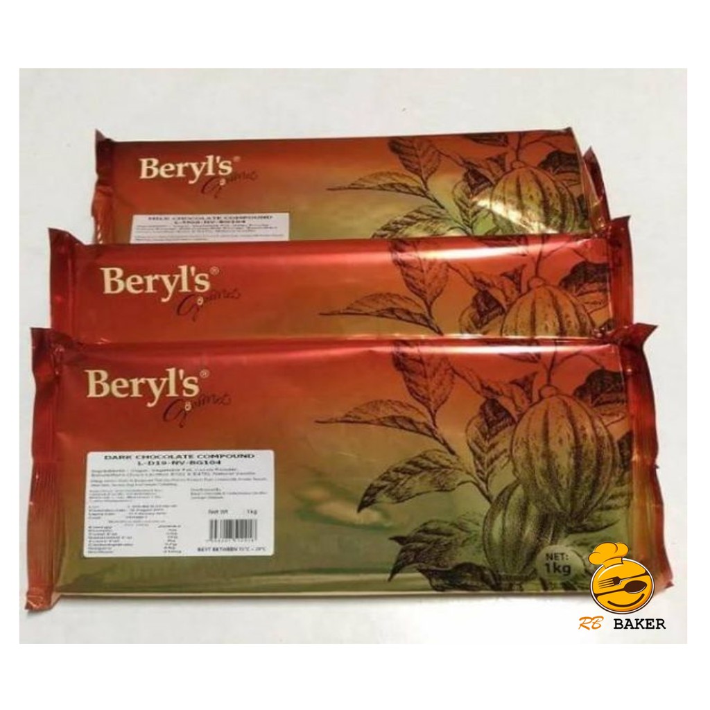 Beryl's Chocolate Compound Block 1KG (White, Milk, Dark) | Shopee Singapore