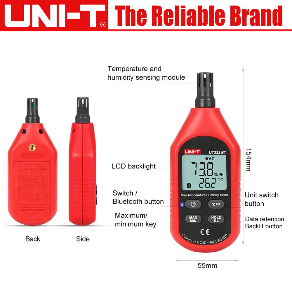 Uni-T UT333BT UT333S UT333 Temperature Humidity Meter | Shopee Singapore