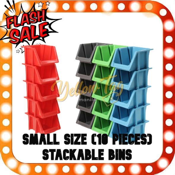 10 PCS SMALL Stackable Bin Boxes Storage Organizer Supplies Tools Bins ...