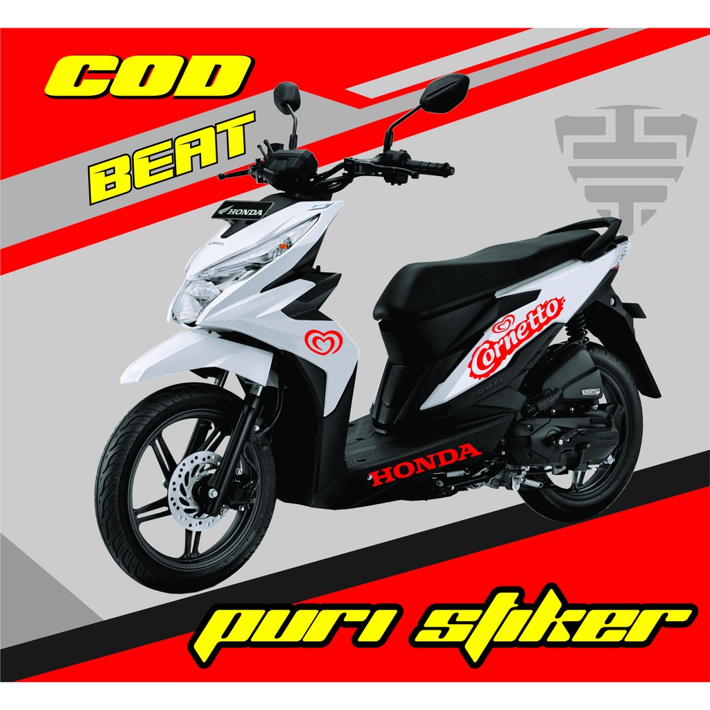 Sticker Cornetto cutting sticker for motorbike BEAT Street Fi Karbu Esp ...