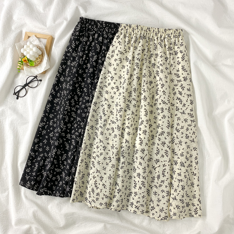 Elastic waist outlet skirt floral