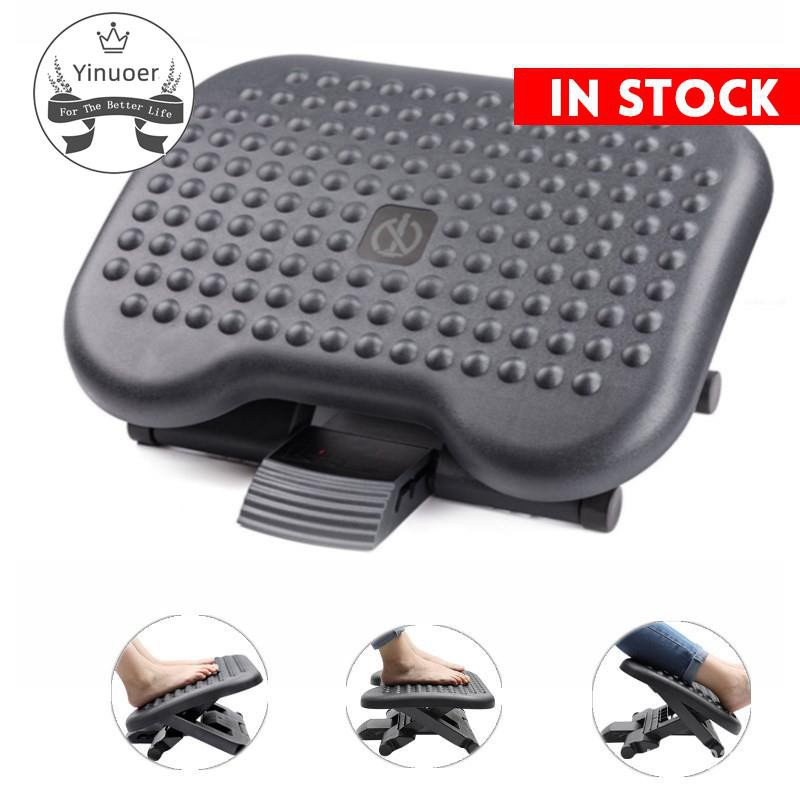 Adjustable Under Desk Footrest - Ergonomic Foot Rest with 3 Height Position  - 30 Degree Tilt Angle Adjustment for Home, Office, Non-Skid Massage  Surface Texture Improves Posture and Circulation 