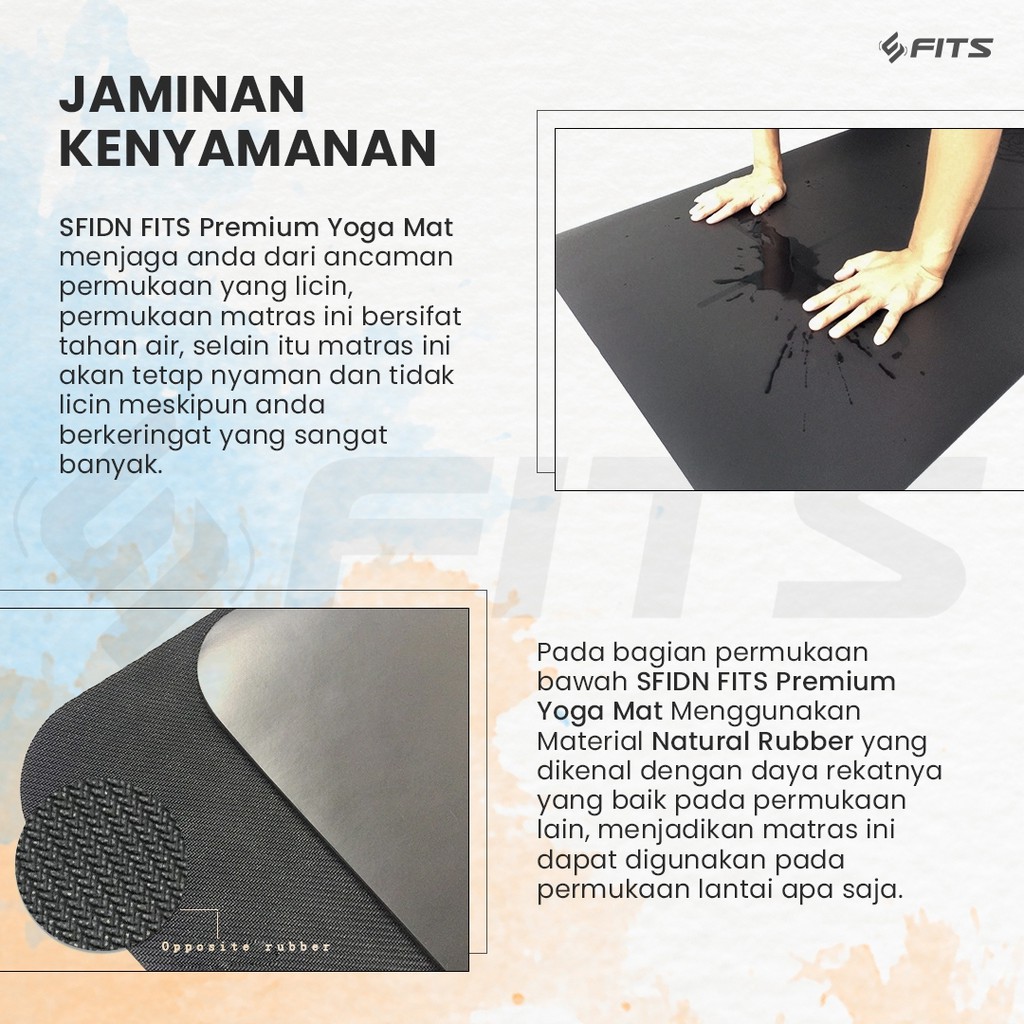 FITS Matras Yoga Senam Premium PU Karet - Gambar 4