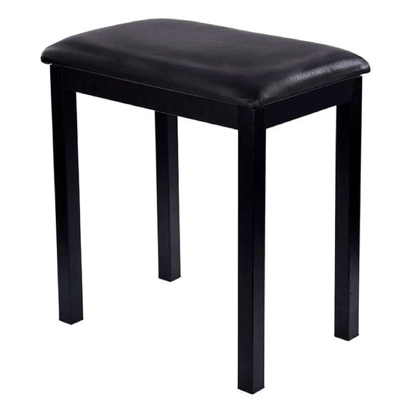 Solid Piano Bench PU Leather Cushion Piano Stool Piano Chair Black Solo