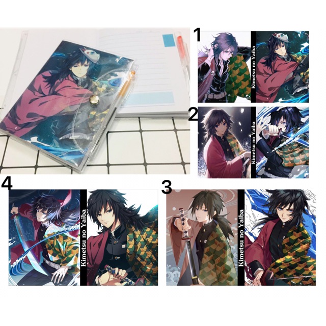 Tomioka giyuu kimatsu no Yaiba water cylinder notebook 10x15cm thick ...