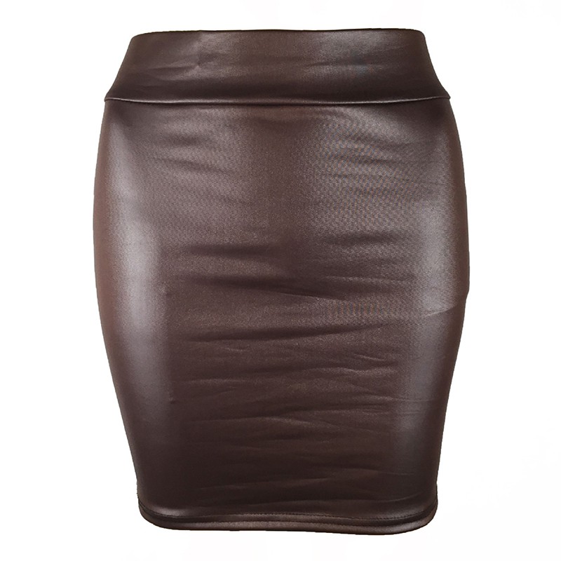 ۞Mini Skirt Faux-Leather Sexy High-Waist Plus-Size Women Short Bodycon ...