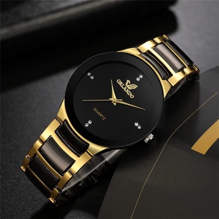 Fashion Mens Business Black Watches Luxury Stainless Steel Ultra