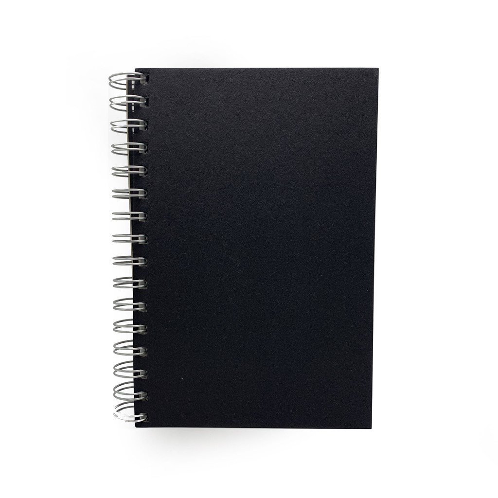 100 Sheets Grid Spiral Diary Black Hardcover Notebook 