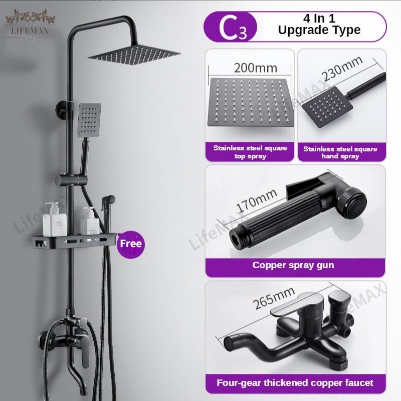 [SG]Stainless Silver Series Rain Shower Set Bathroom Home RainFall ...