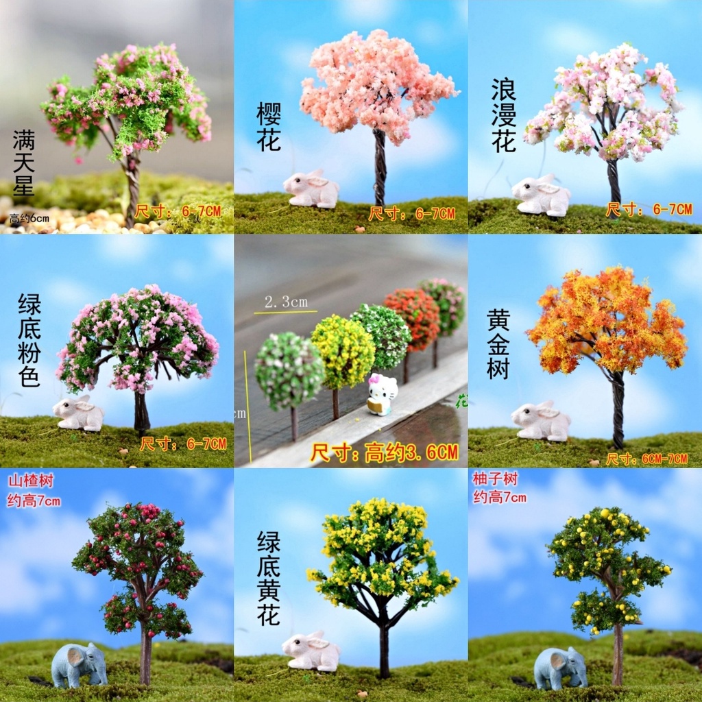 Mini Cute Figurines Miniature Tree Wedding Gift Simulation Tree ...