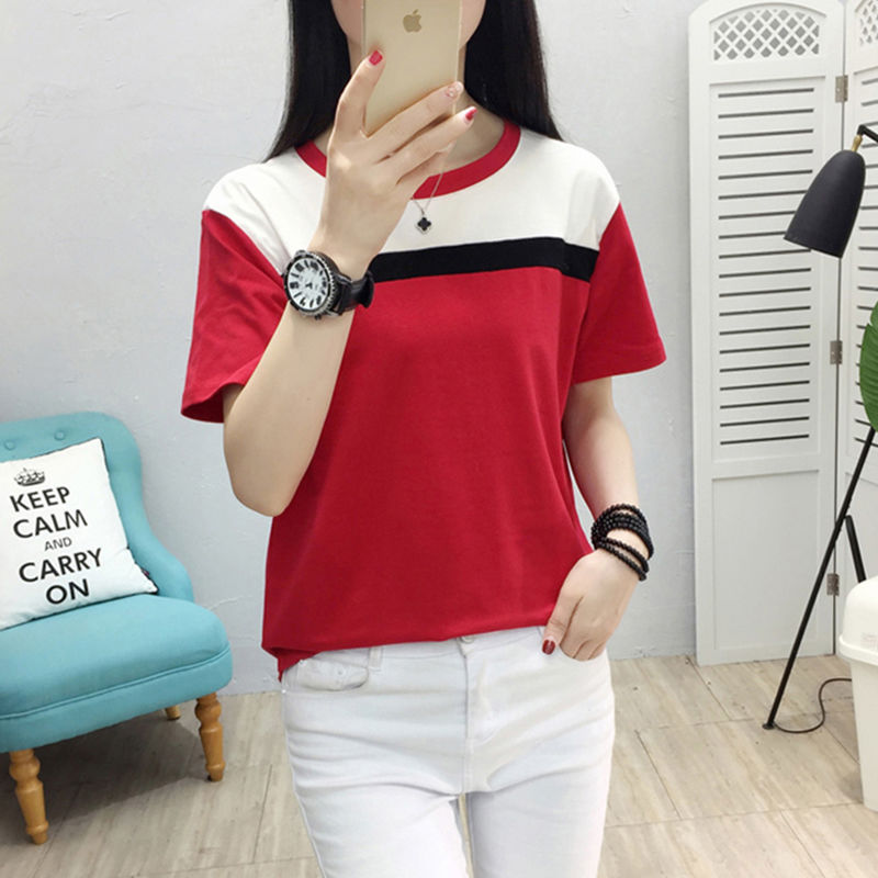 7.7 特价促销 100%纯棉上衣 Ready stock 韩版宽松显瘦纯棉短袖t恤 Korean Style of loose and thin cotton short-sleeved t-shirt, summer casual Trendy women's clothing, wild trend Mix Fabric large size ladies top 夏季休闲时尚女装 百搭潮流