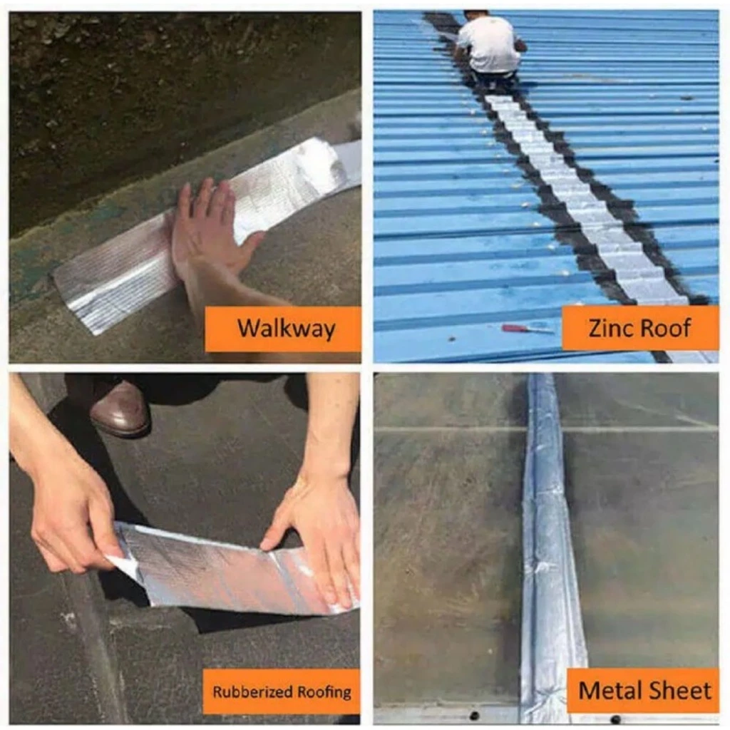 WATERPROOF TAPE LAKBAN ALUMINIUM FOIL ANTI BOCOR 5 METER X 5CM - Gambar 3