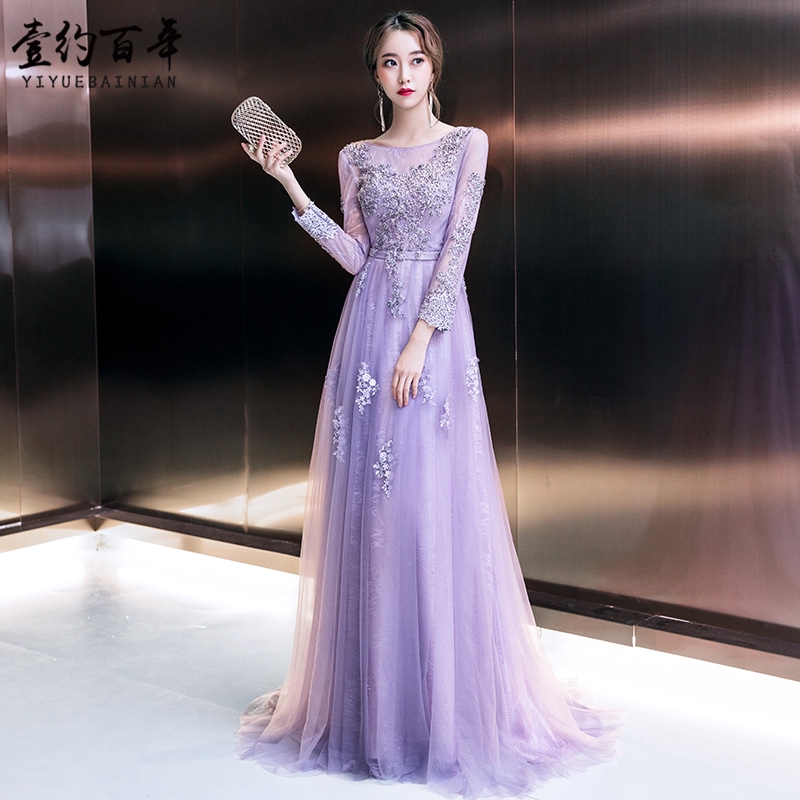 Purple best sale evening gown