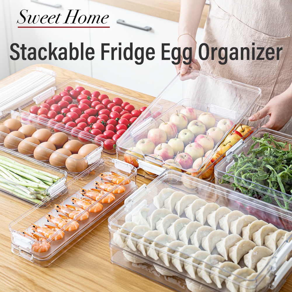 Multi-purpose Stackable Fridge Egg Organizer Refrigerator Drawer ...