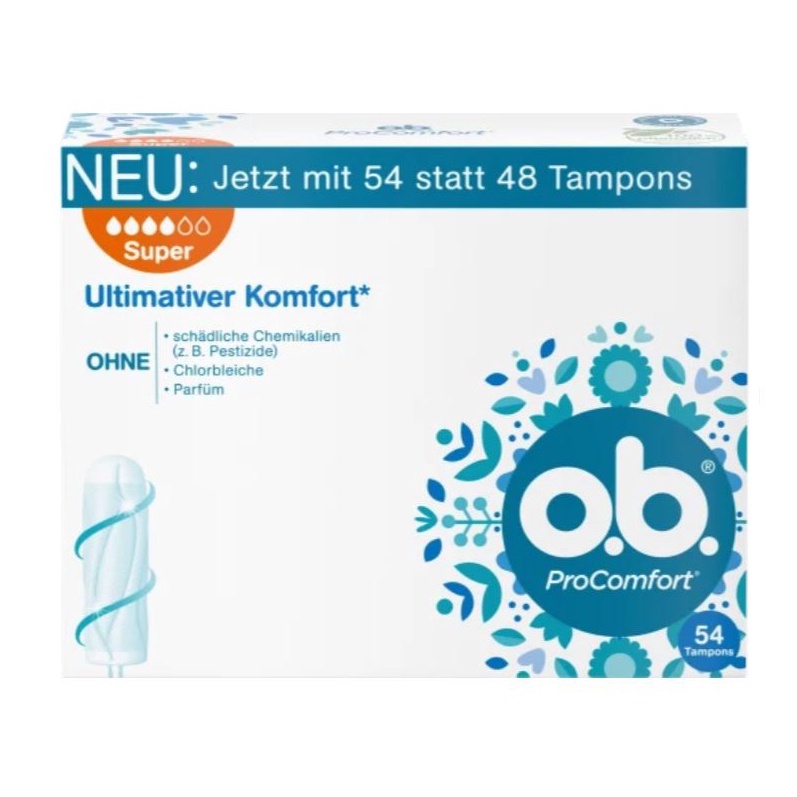 Tampon OB Super 4 Drops Super Absorbent Tampon Sanitary