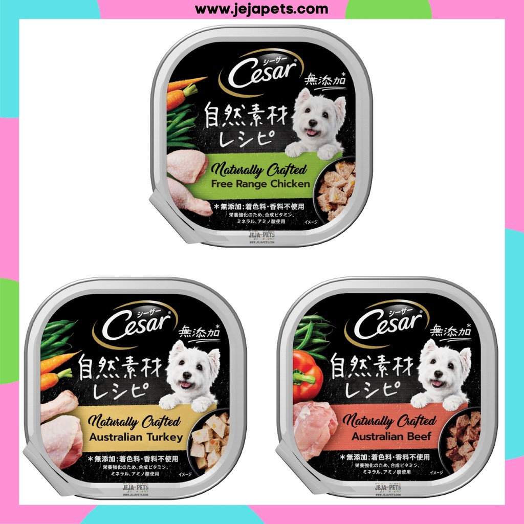 Cesar wet dog sales food feeding guide