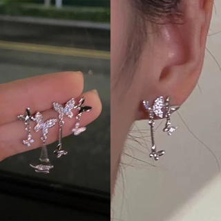Frcolor Earrings Stud Gold Bow Jewelry Wedding Ear Rhinestone Bowknot Clip  Cubic Silver Sterling 925 Cool Fun Plated Zircon Drop 