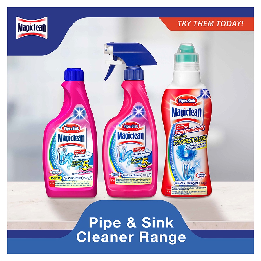 Magiclean Sink and Pipe Cleaner Refill 500ML (Bundle of 2) | Shopee ...