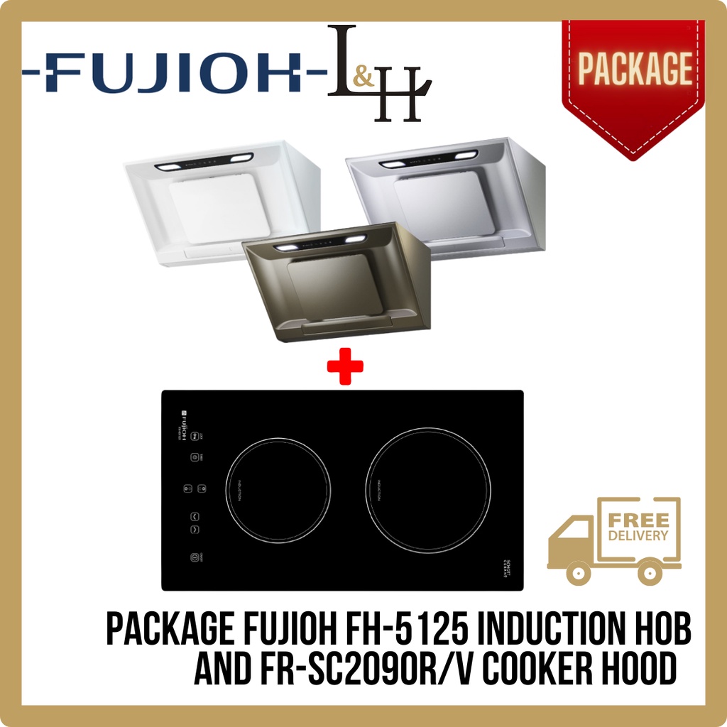 [BUNDLE] FUJIOH FH5125 Induction Hob 60cm and FRSC2090R/V Chimmey Cooker Hood 90cm Shopee
