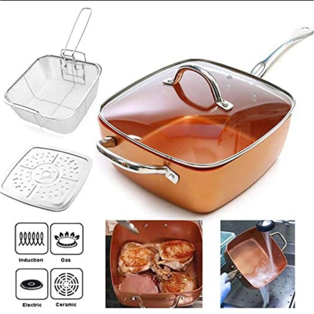 Red copper deals square pan