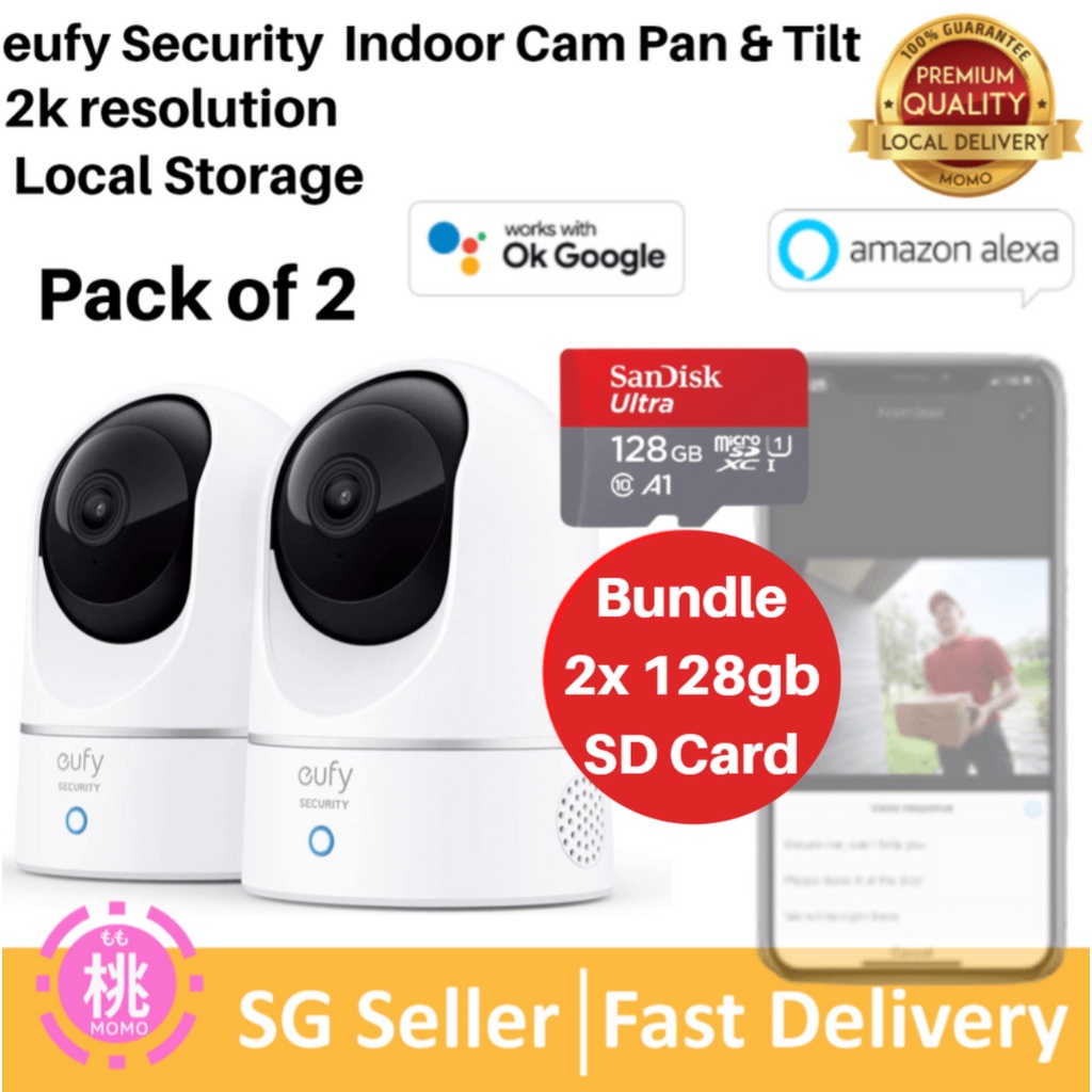 Eufy Security 2K Indoor Cam Pan & Tilt, Plug-in Security Indoor Camera ...