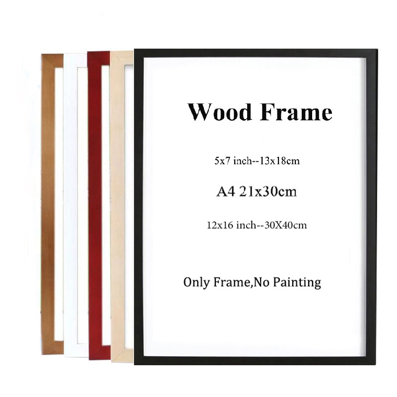 Wooden Frame A4 Wooden Picture Frame 30x40cm Black White Wood Color Photo Frame Shopee Singapore