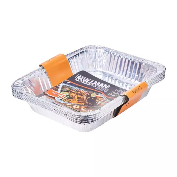 Grillman Large Roast And Drip Tray BBQ Accessory 5 per Pack Shopee