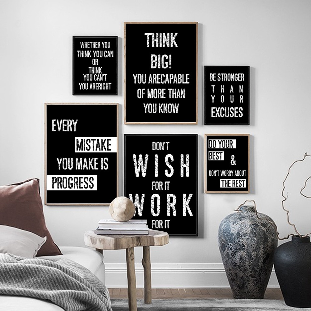 Inspirational Quotes Wall Art Canvas Painting Nordic Posters Prints ...