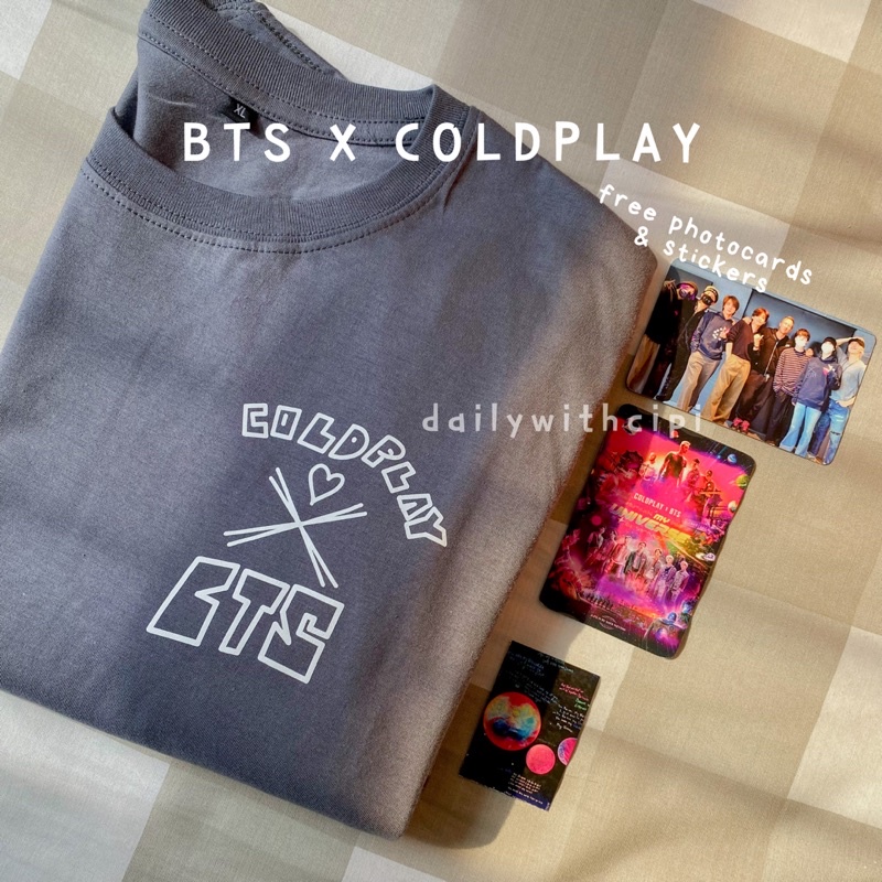 Bts x COLDPLAY T-Shirt / My Universe / FREE PHOTOCARDS | Shopee Singapore