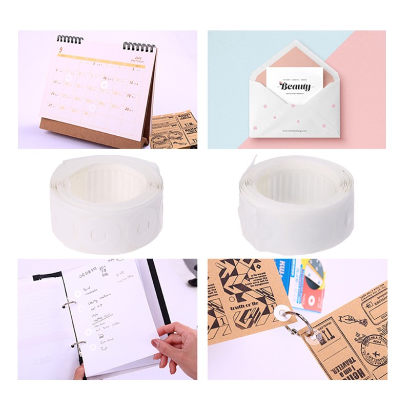 zuoran 250 Pcs/Box Labels Self-Adhesive Hole Punch Protector Loose-Leaf ...