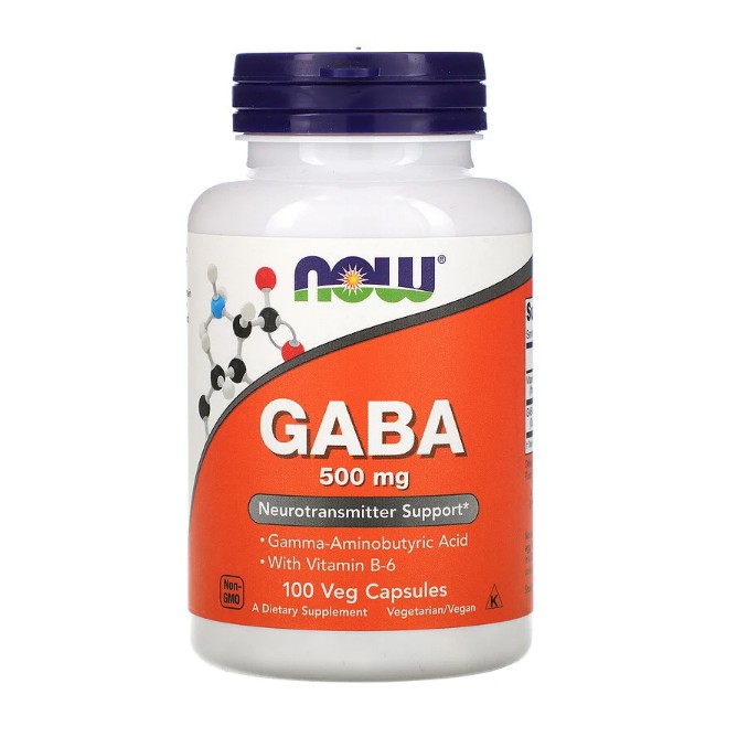 Now Foods Gaba 500mg Vitamin B6 100 Capsules Brain Supplement