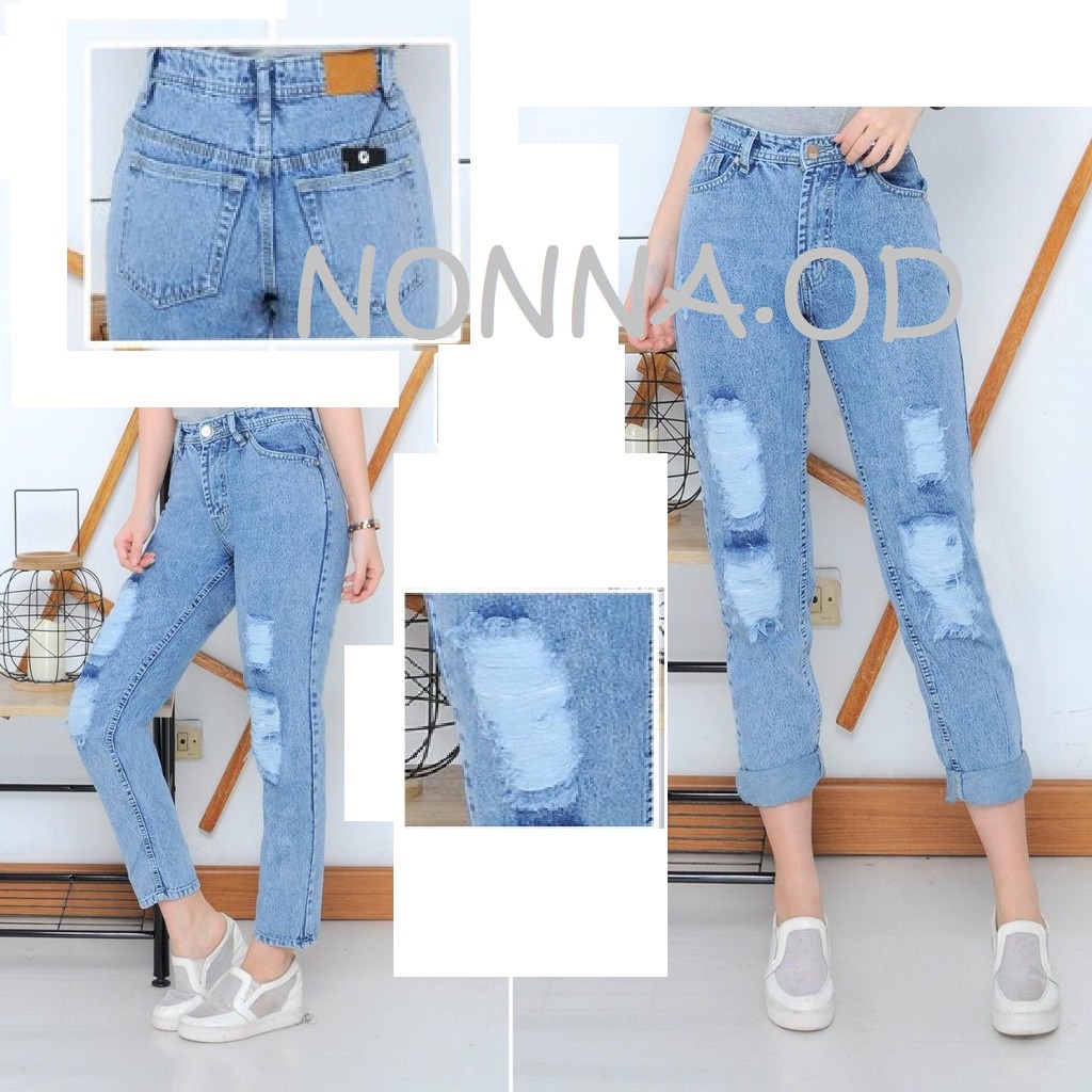 Women's BOYFRIEND Pants RIPPED RIPPED JEANS/Contemporary RIPPED JEANS ...