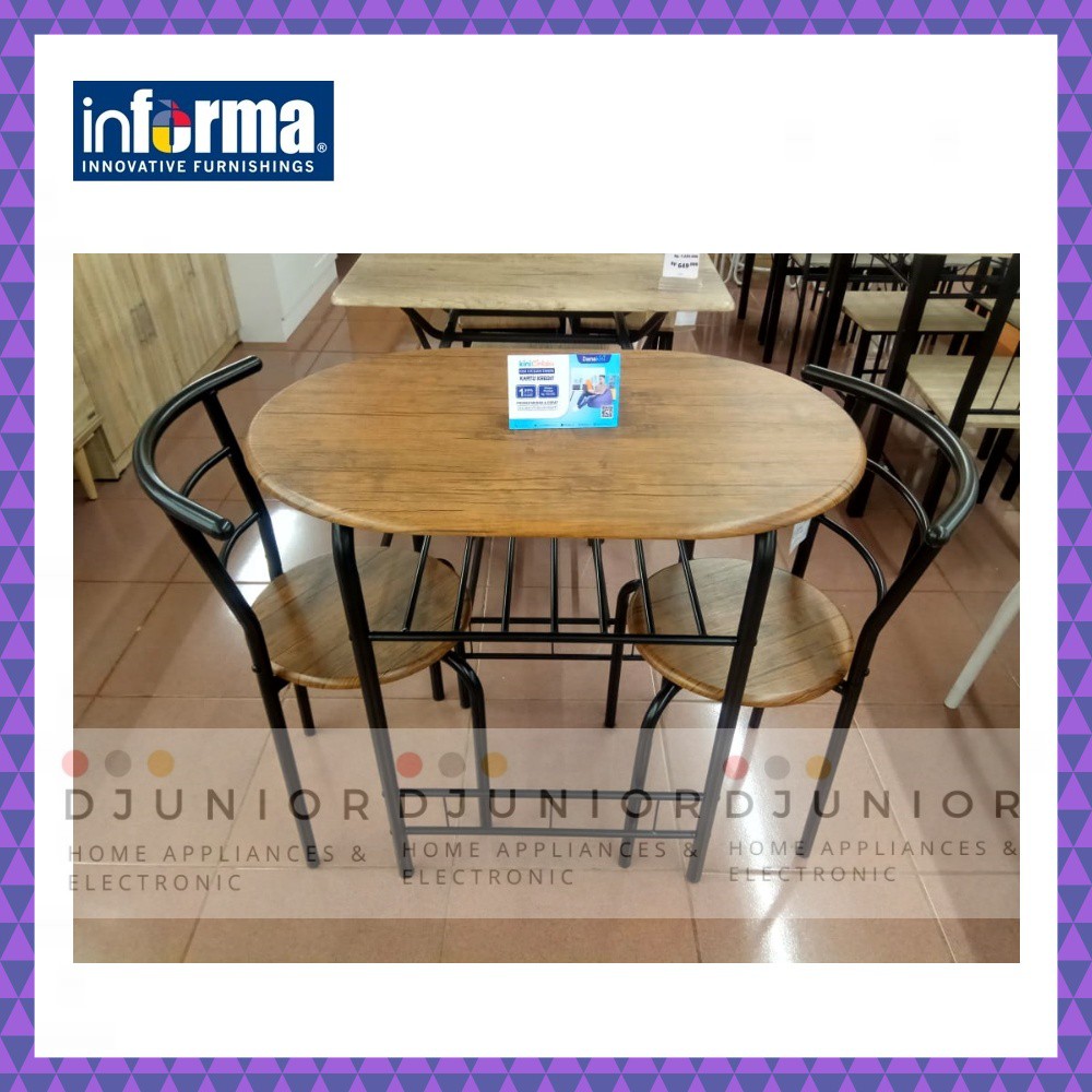 INFORMA SELMA - HANA DINING TABLE SET / MINIMALIST TABLE 2 CHAIRS ...