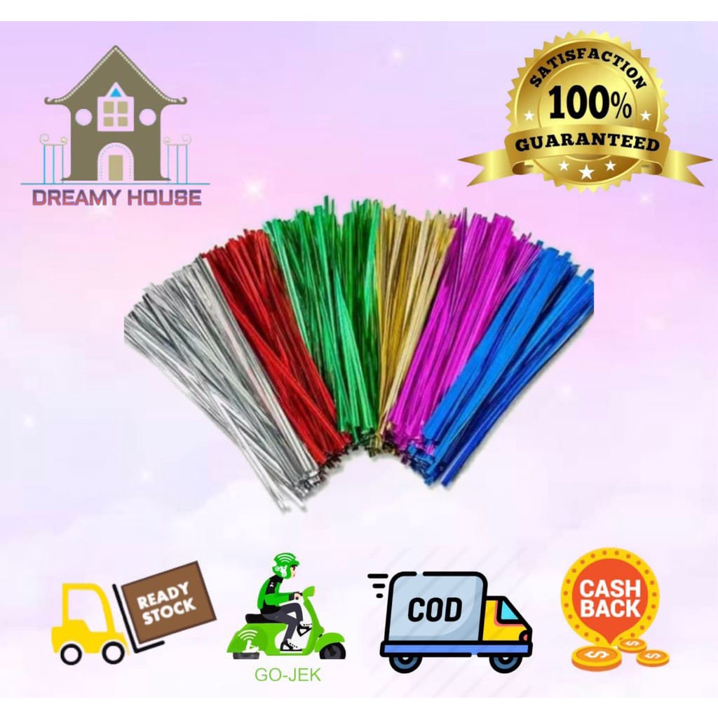Dreamyhouse Pita Kawat Twist Pita Kawat Pengikat Serba Guna Metalic kawat. Import