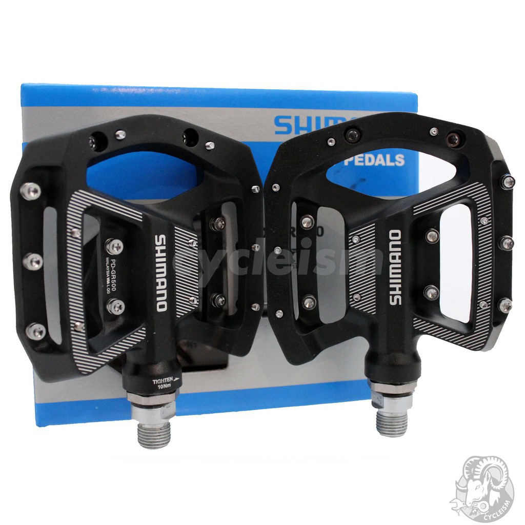 SHIMANO GR500 PLATFORM PEDAL FOR TRAIL N ENDURO SHIMANO BOX & FIBRE ...
