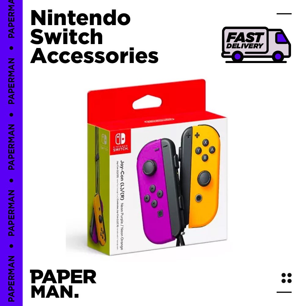 Nintendo Switch JoyCon Controllers (Neon Purple / Neon Orange