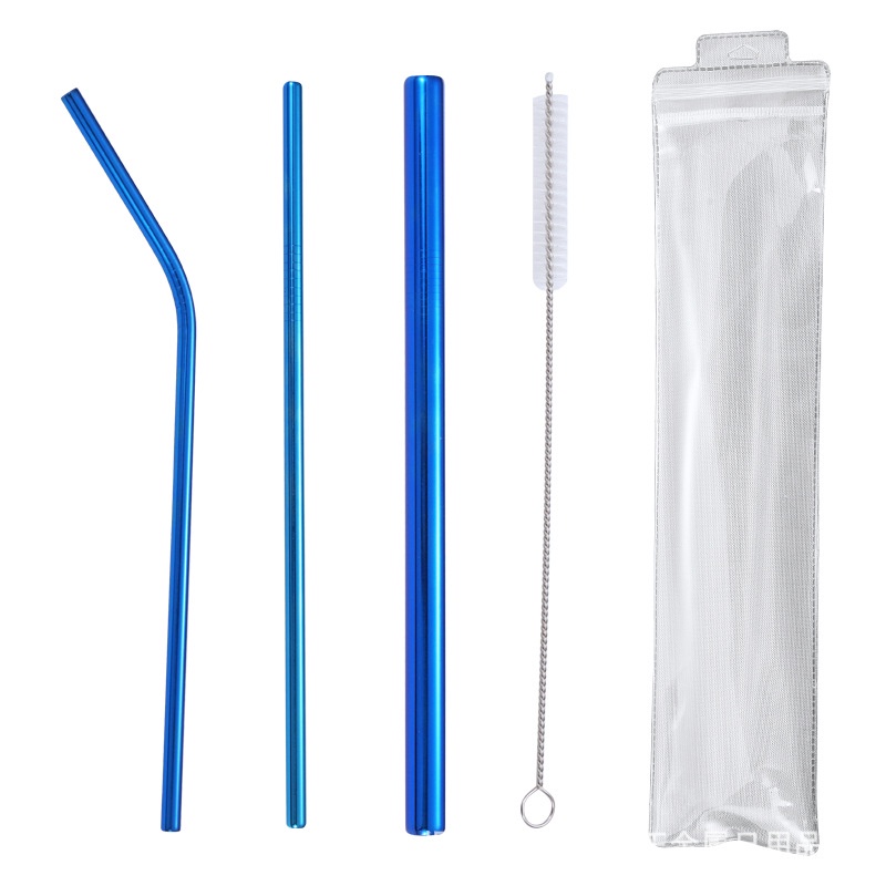 Ready Stock 5Pcs Set Stainless Steel Straws Metal Drinking Straws