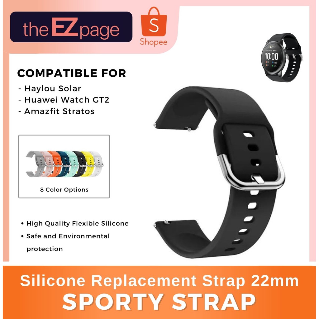Silicone Sporty 22mm Strap Bracelet For Haylou Solar LS05/Huawei
