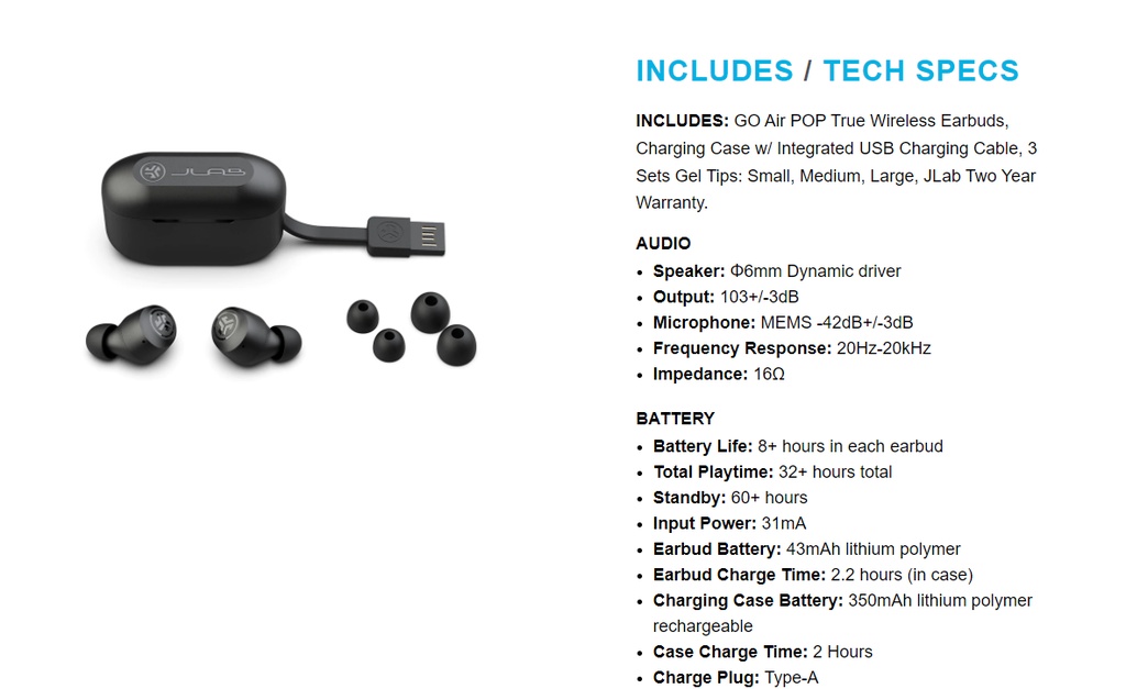 Go air true wireless earbuds online details