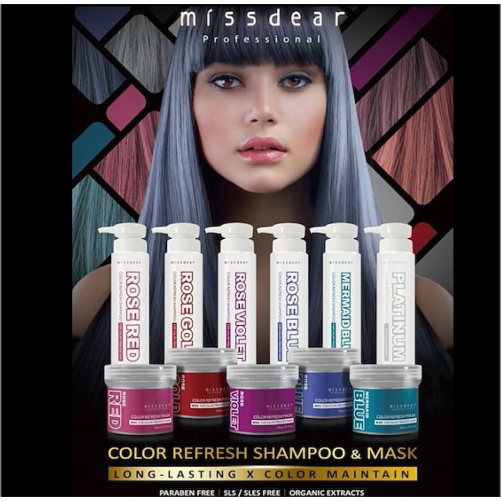 MISS DEAR SALON GRADE COLOR SHAMPOO AND HAIR MASK ️ HAIR COLOR LAST