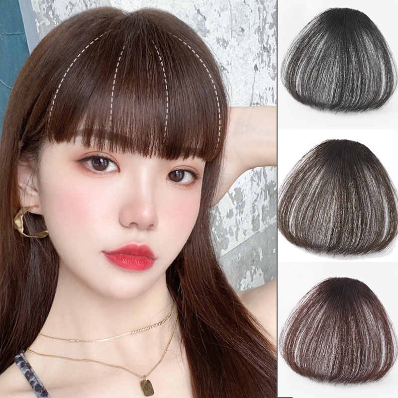 Girl Air Bangs Wig Female Simulation Bangs Wig Piece Invisible Seamless ...