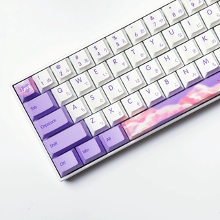 139 Key Pink and White Cherry Blossom Keycaps