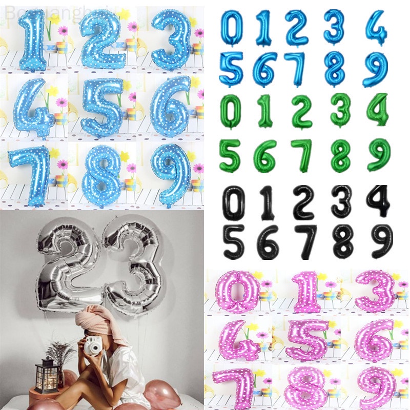 32inch 5color Birthday Party Needs Decorations Number Foil Balloon ...