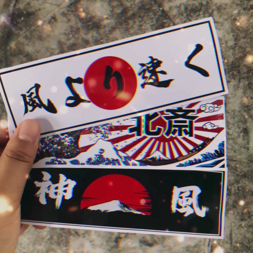 JDM Sticker Pers Japanese Modified Reflective Decal Waterproof Stickers ...