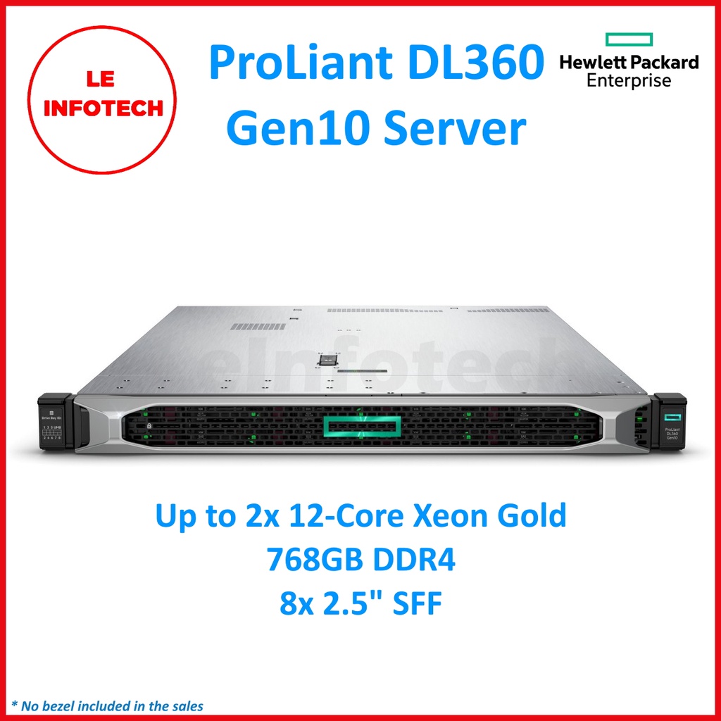 HPE ProLiant DL360 Gen10 Server 2xIntel Xeon Gold/Silver 64-768GB DDR4 2*New 512GB SSD 8* SFF Bays 2*PSU Used 90 Day Wrt